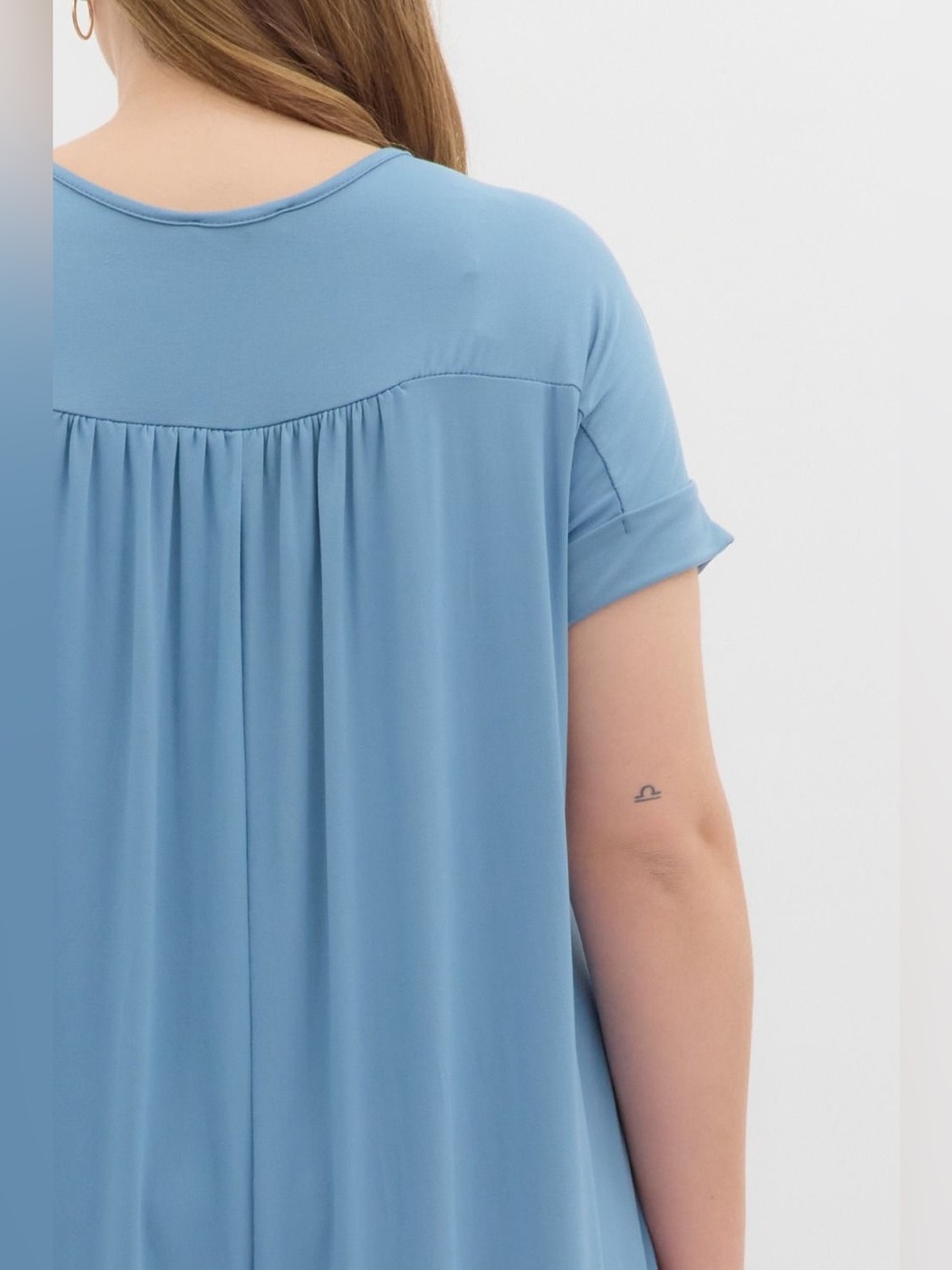 🆕 Entro Solid jersey knit V-neck round hem maxi dress - Picture 7 of 7